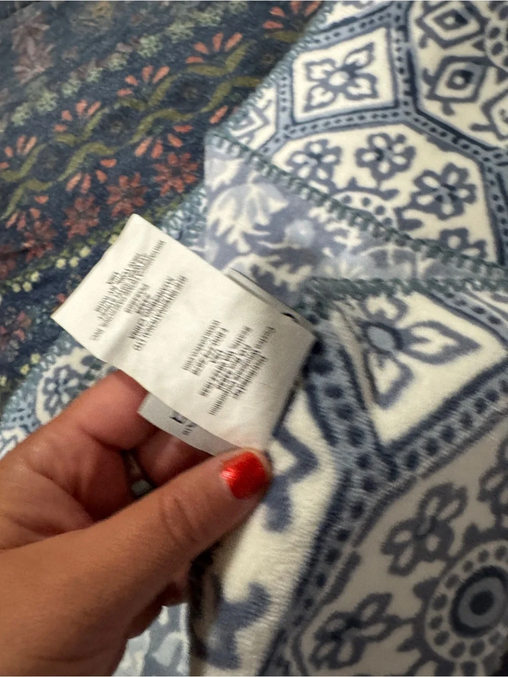 Soft Blue Floral & Medallion Throw Blanket - Cozy Home Accent
